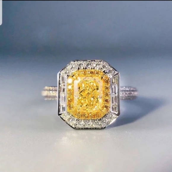Jewelry - 10Ct Cushion YellowSolitaire sterling silver